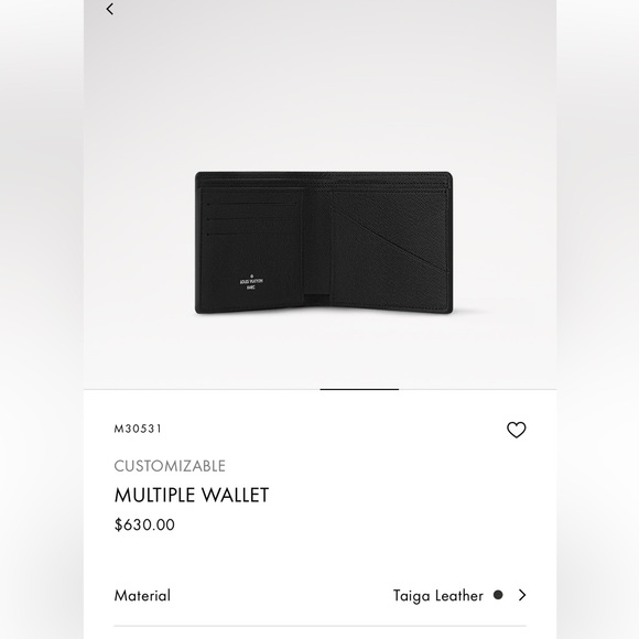 Authentic Louis Vuitton multiple wallet in Taiga Noir w/ receipt, jacket, & box - Picture 5 of 11